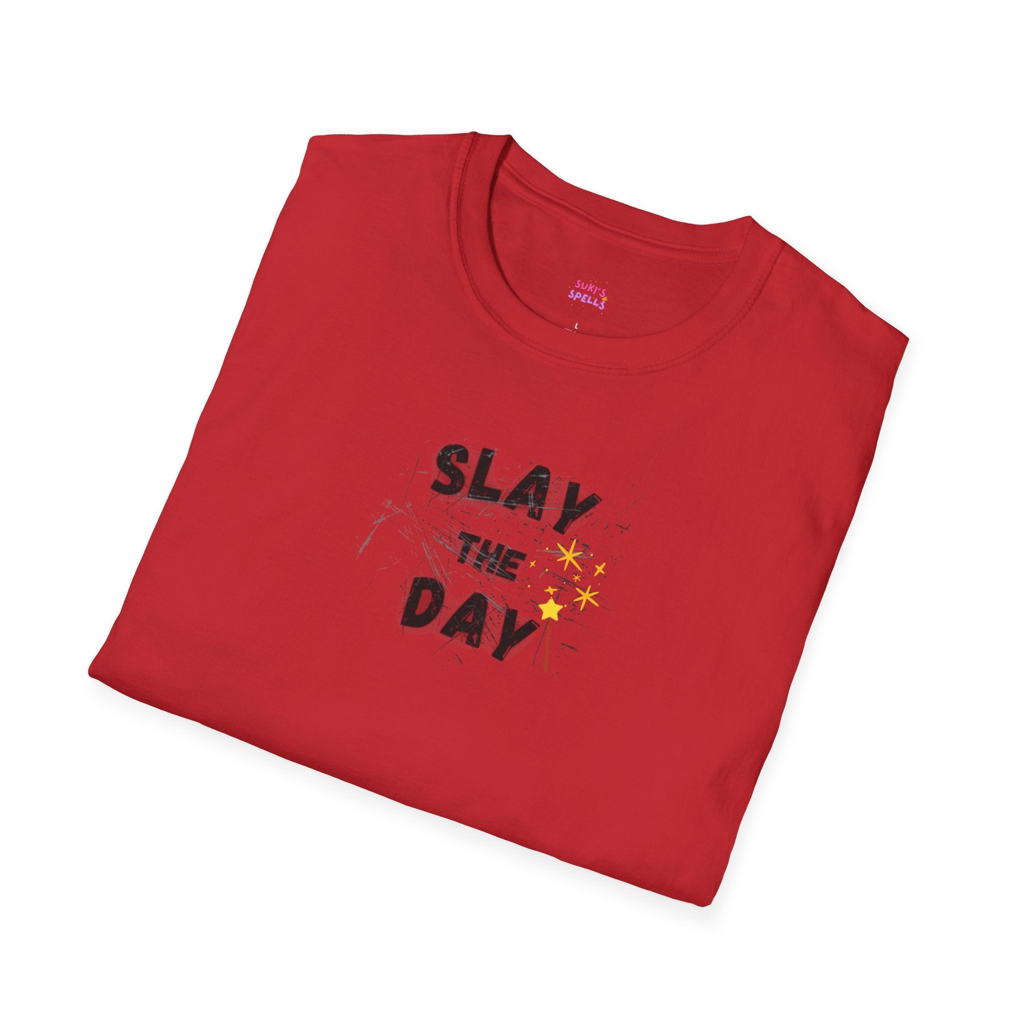 Slay The Day Tee - Unisex Softstyle T-Shirt, Everyday Wear, Fitness Apparel, Inspirational Quotes Shirt
