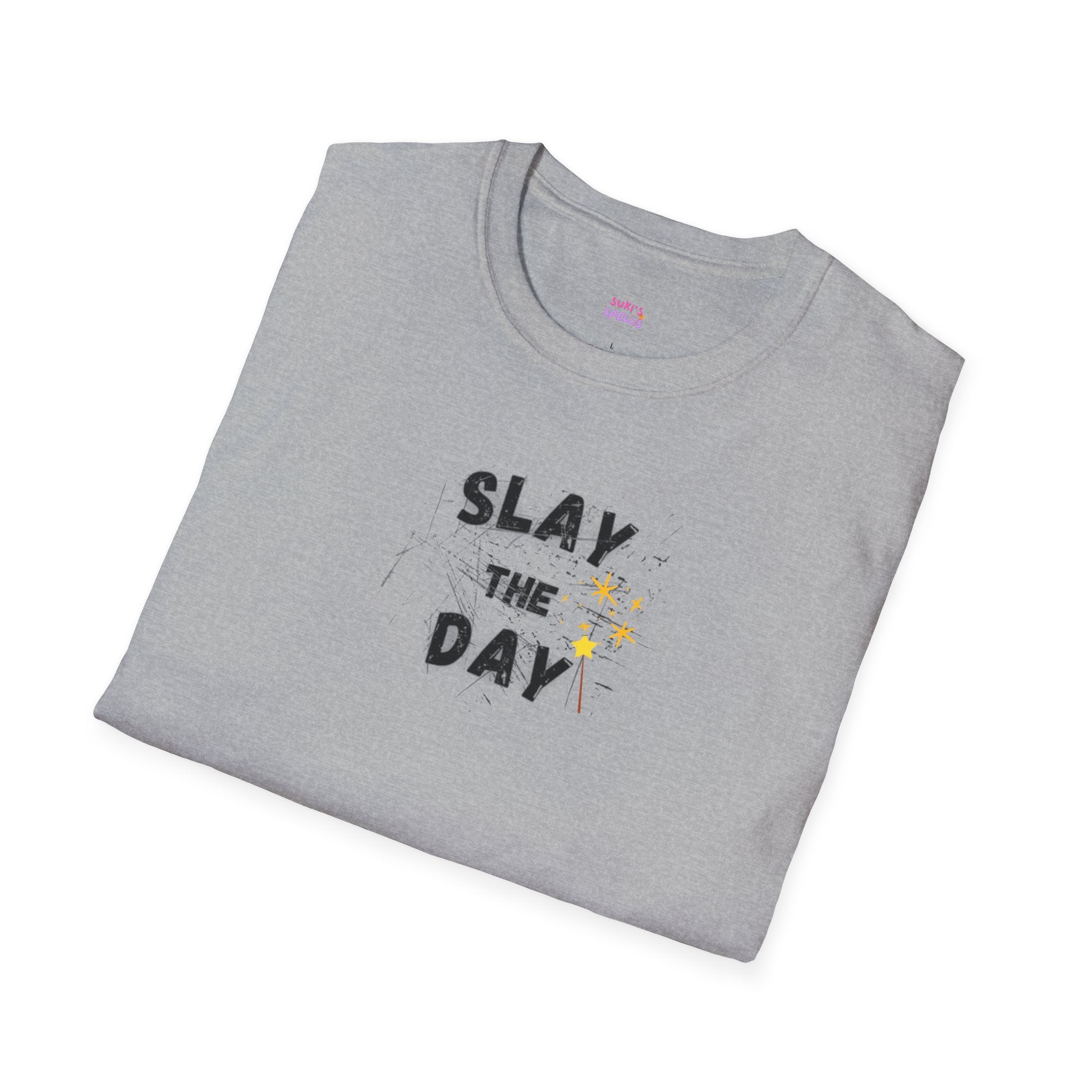 Slay The Day Tee - Unisex Softstyle T-Shirt, Everyday Wear, Fitness Apparel, Inspirational Quotes Shirt