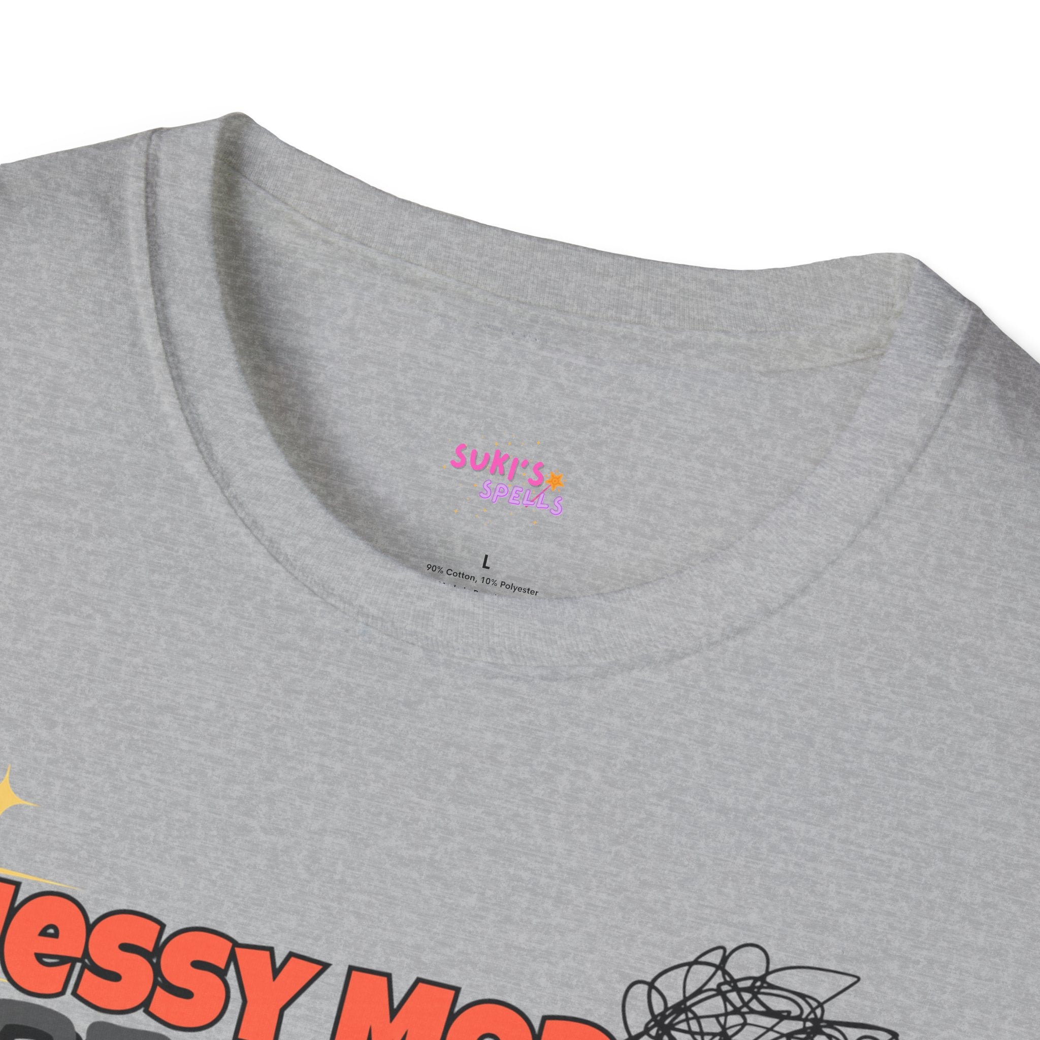 Messy Mop Spell Drop T-Shirt, Fun Graphic Tee, Casual Wear, Gift for Friends, Unique Summer Style, Everyday Comfort