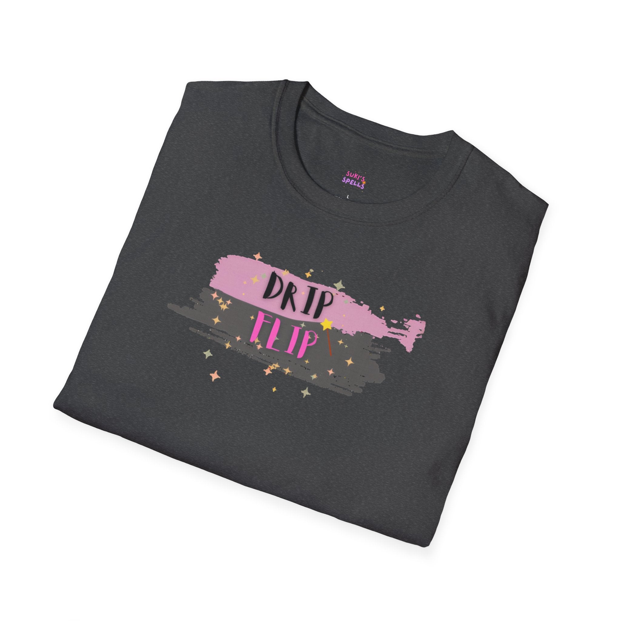 Drip Flip Spell Unisex Softstyle T-Shirt, Casual Tee, Gift for Trendsetters, Streetwear Style