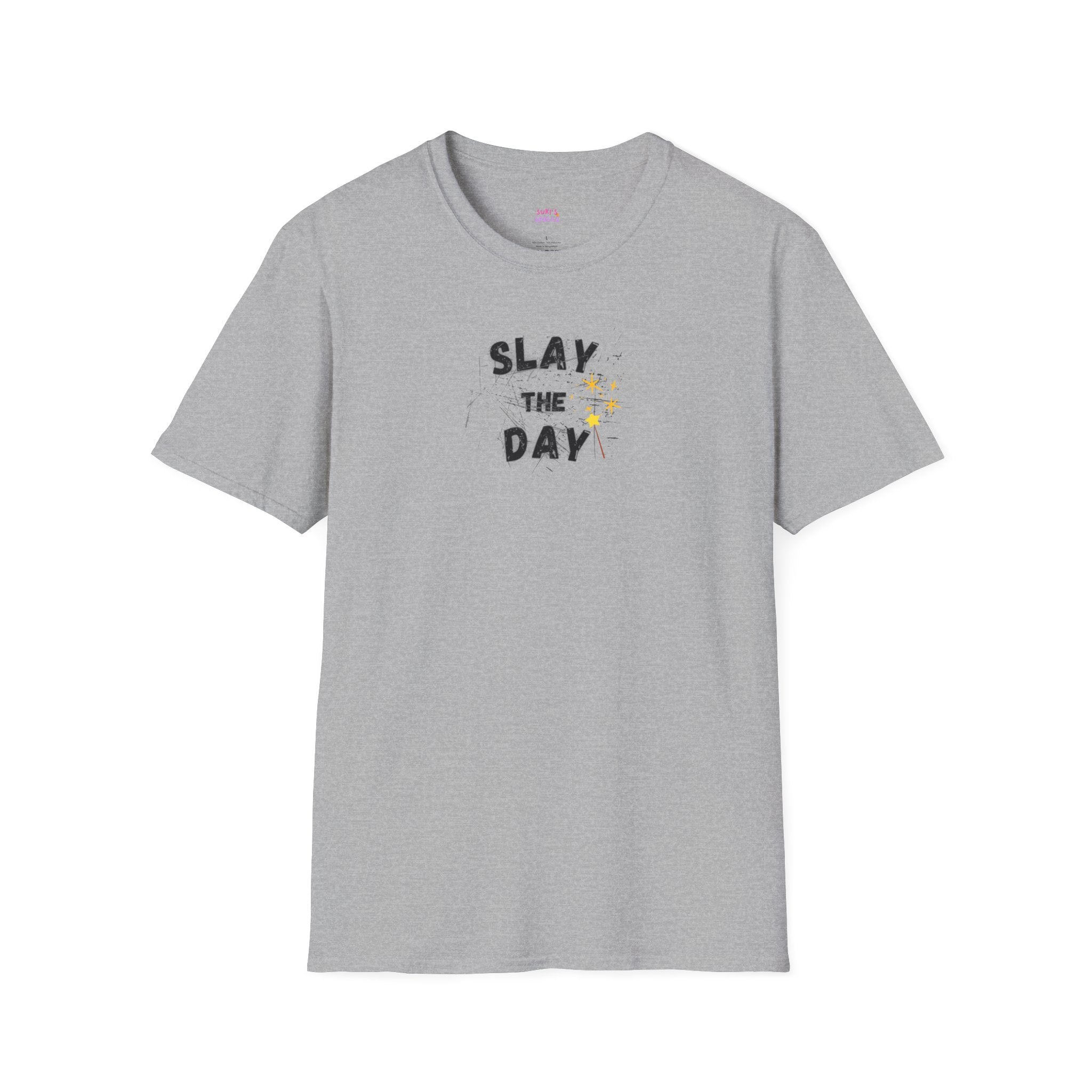 Slay The Day Tee - Unisex Softstyle T-Shirt, Everyday Wear, Fitness Apparel, Inspirational Quotes Shirt