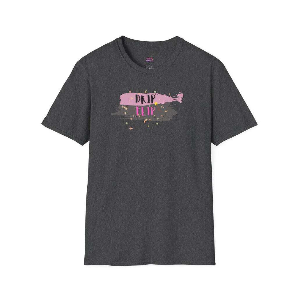 Drip Flip Spell Unisex Softstyle T-Shirt, Casual Tee, Gift for Trendsetters, Streetwear Style