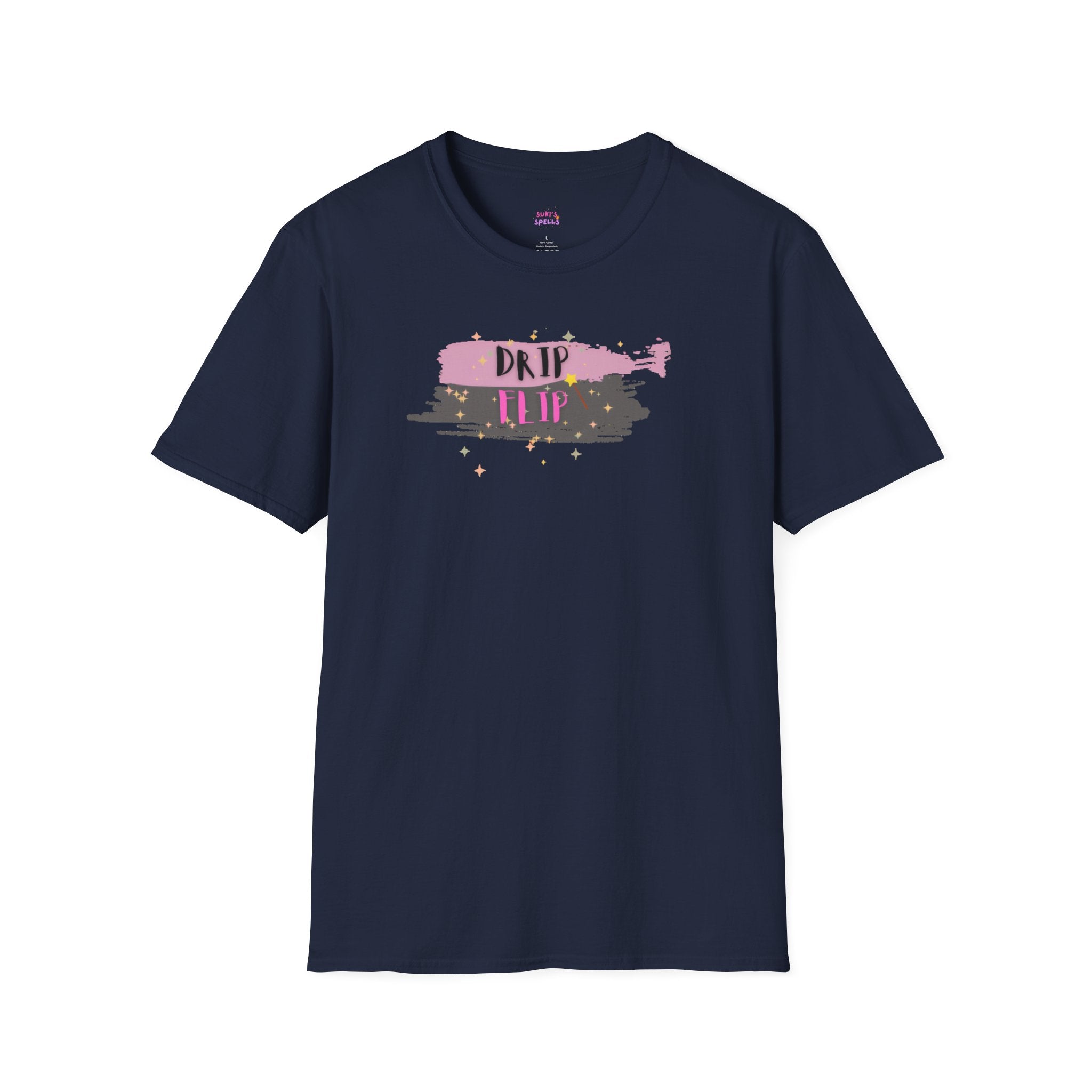 Drip Flip Spell Unisex Softstyle T-Shirt, Casual Tee, Gift for Trendsetters, Streetwear Style