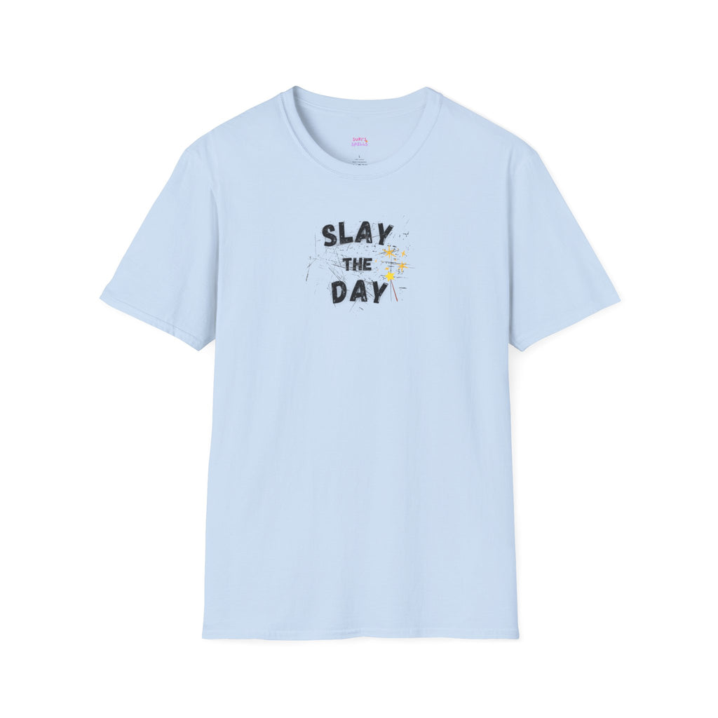 Slay The Day Tee - Unisex Softstyle T-Shirt, Everyday Wear, Fitness Apparel, Inspirational Quotes Shirt