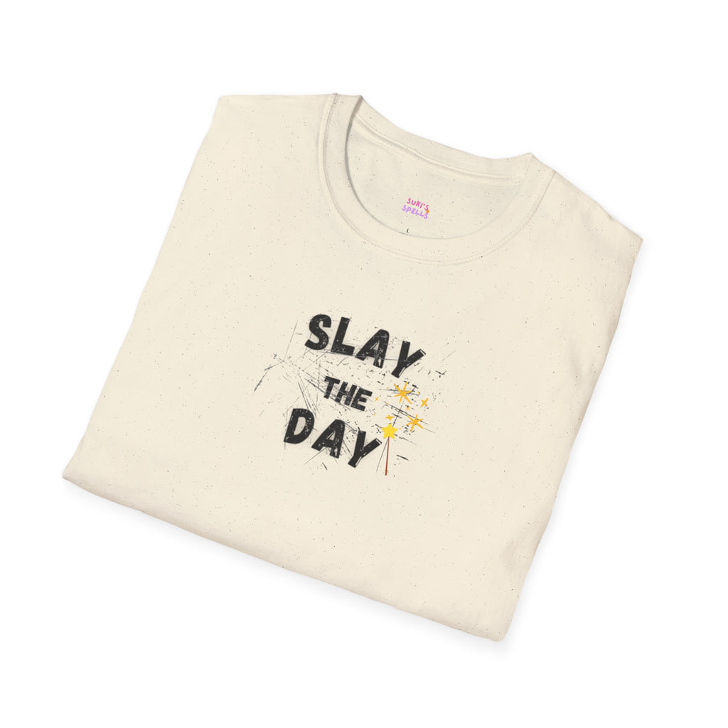 Slay The Day Tee - Unisex Softstyle T-Shirt, Everyday Wear, Fitness Apparel, Inspirational Quotes Shirt