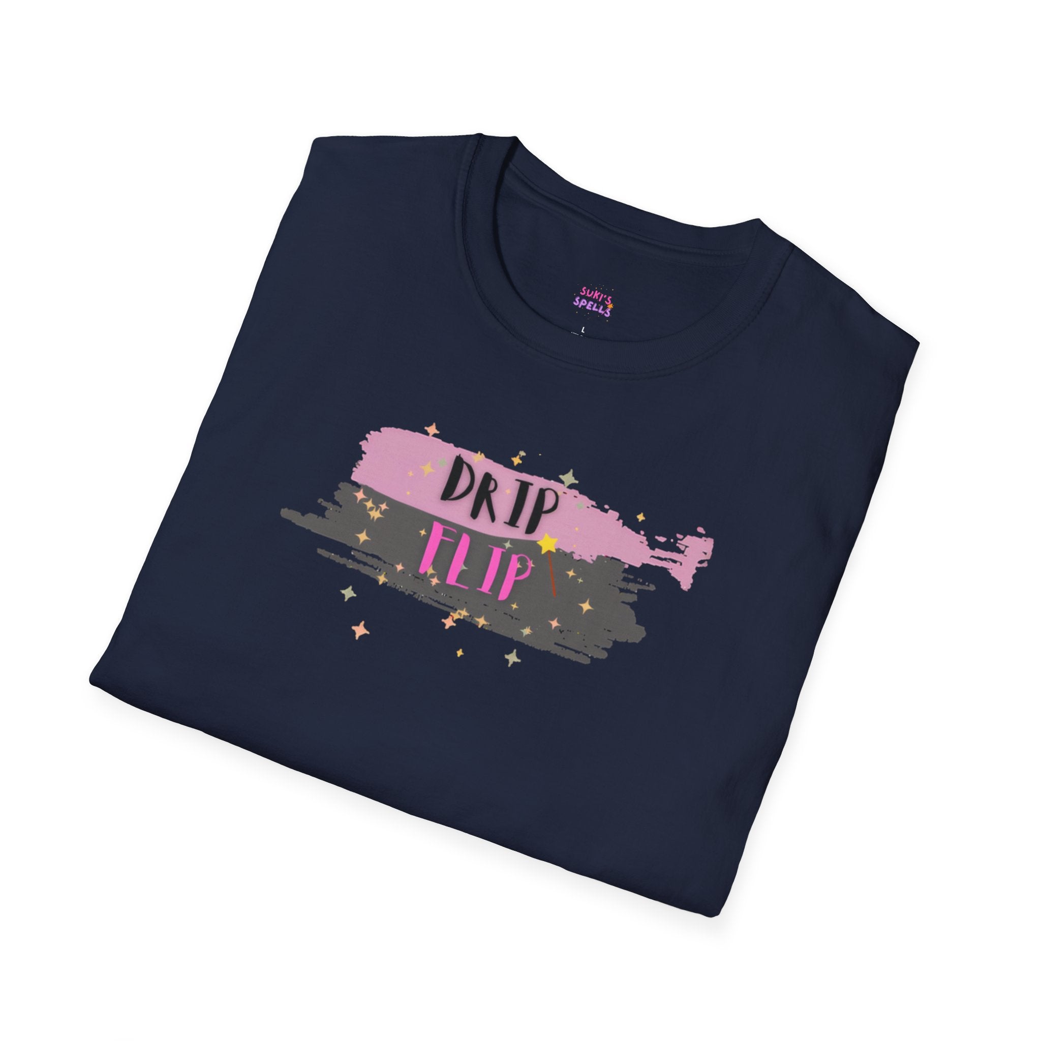 Drip Flip Spell Unisex Softstyle T-Shirt, Casual Tee, Gift for Trendsetters, Streetwear Style