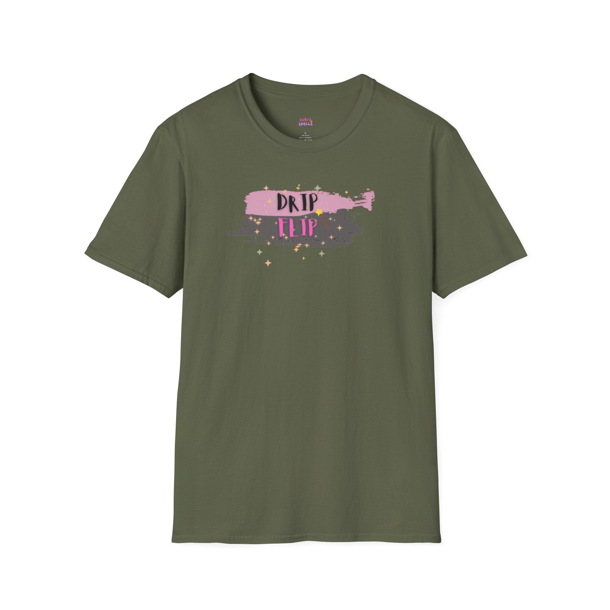 Drip Flip Spell Unisex Softstyle T-Shirt, Casual Tee, Gift for Trendsetters, Streetwear Style
