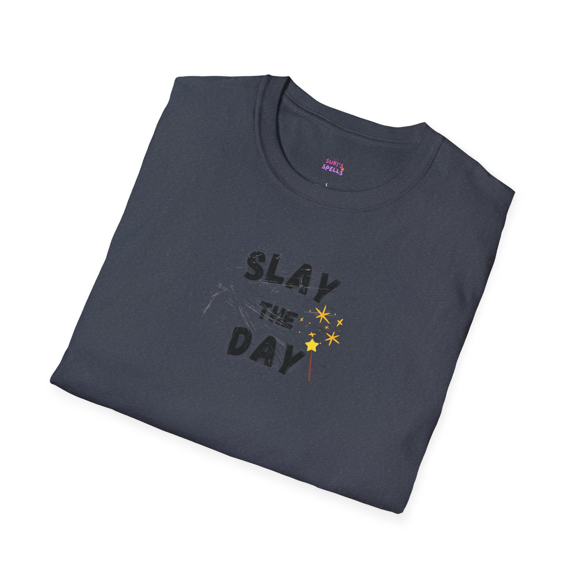 Slay The Day Tee - Unisex Softstyle T-Shirt, Everyday Wear, Fitness Apparel, Inspirational Quotes Shirt
