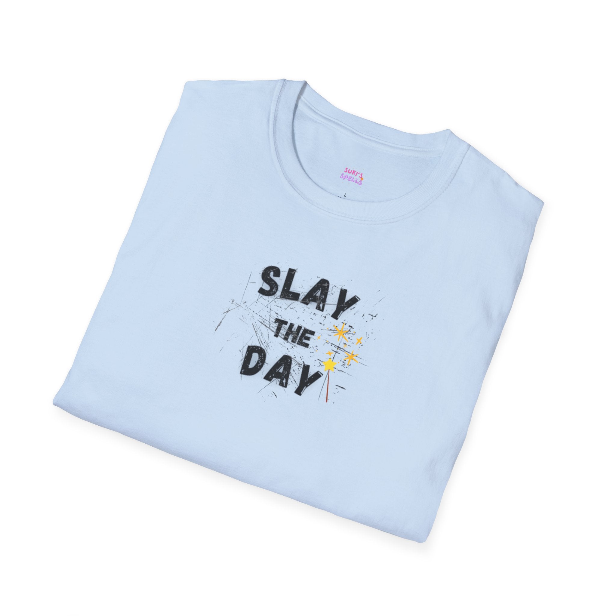 Slay The Day Tee - Unisex Softstyle T-Shirt, Everyday Wear, Fitness Apparel, Inspirational Quotes Shirt