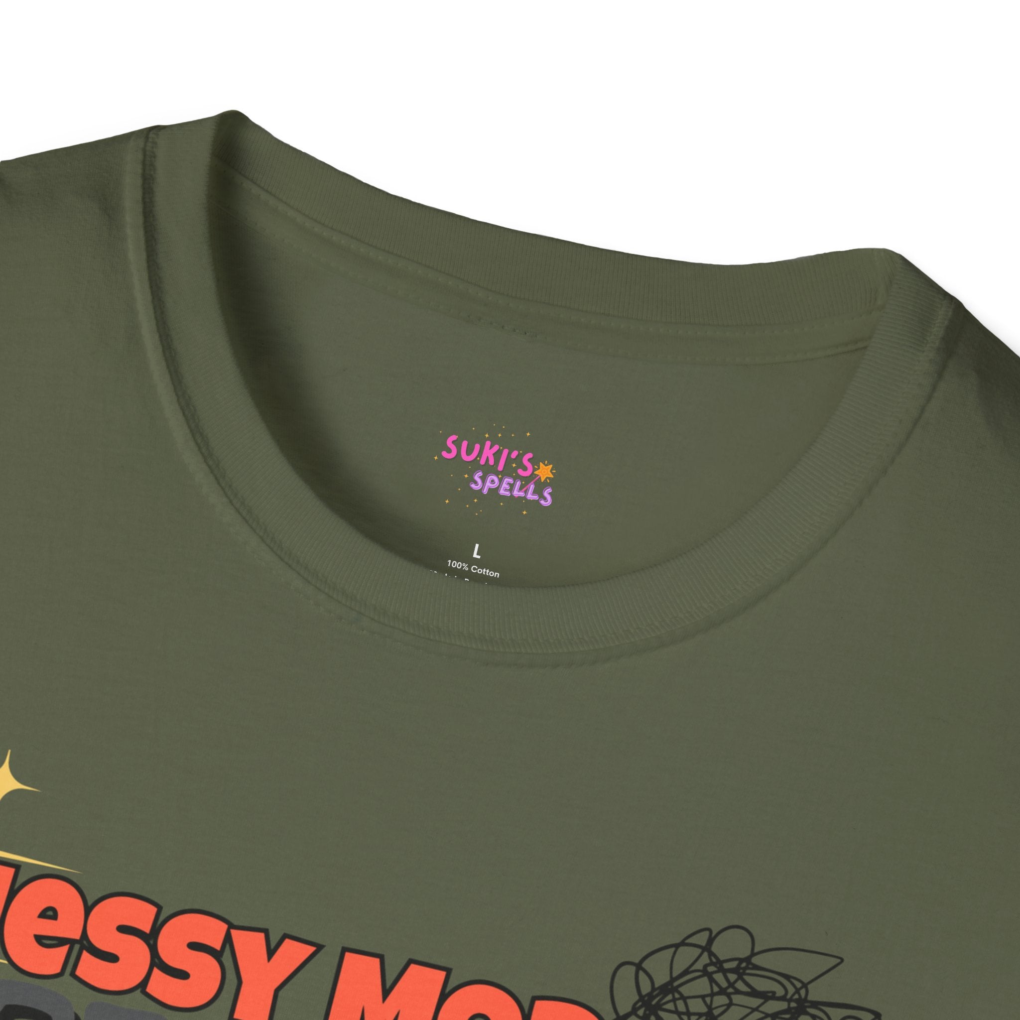 Messy Mop Spell Drop T-Shirt, Fun Graphic Tee, Casual Wear, Gift for Friends, Unique Summer Style, Everyday Comfort