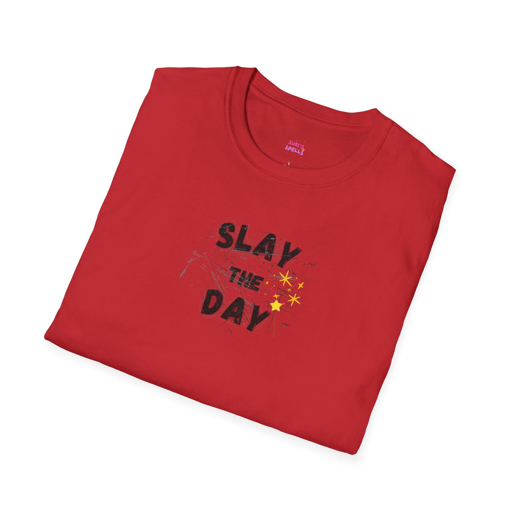 Slay The Day Tee - Unisex Softstyle T-Shirt, Everyday Wear, Fitness Apparel, Inspirational Quotes Shirt
