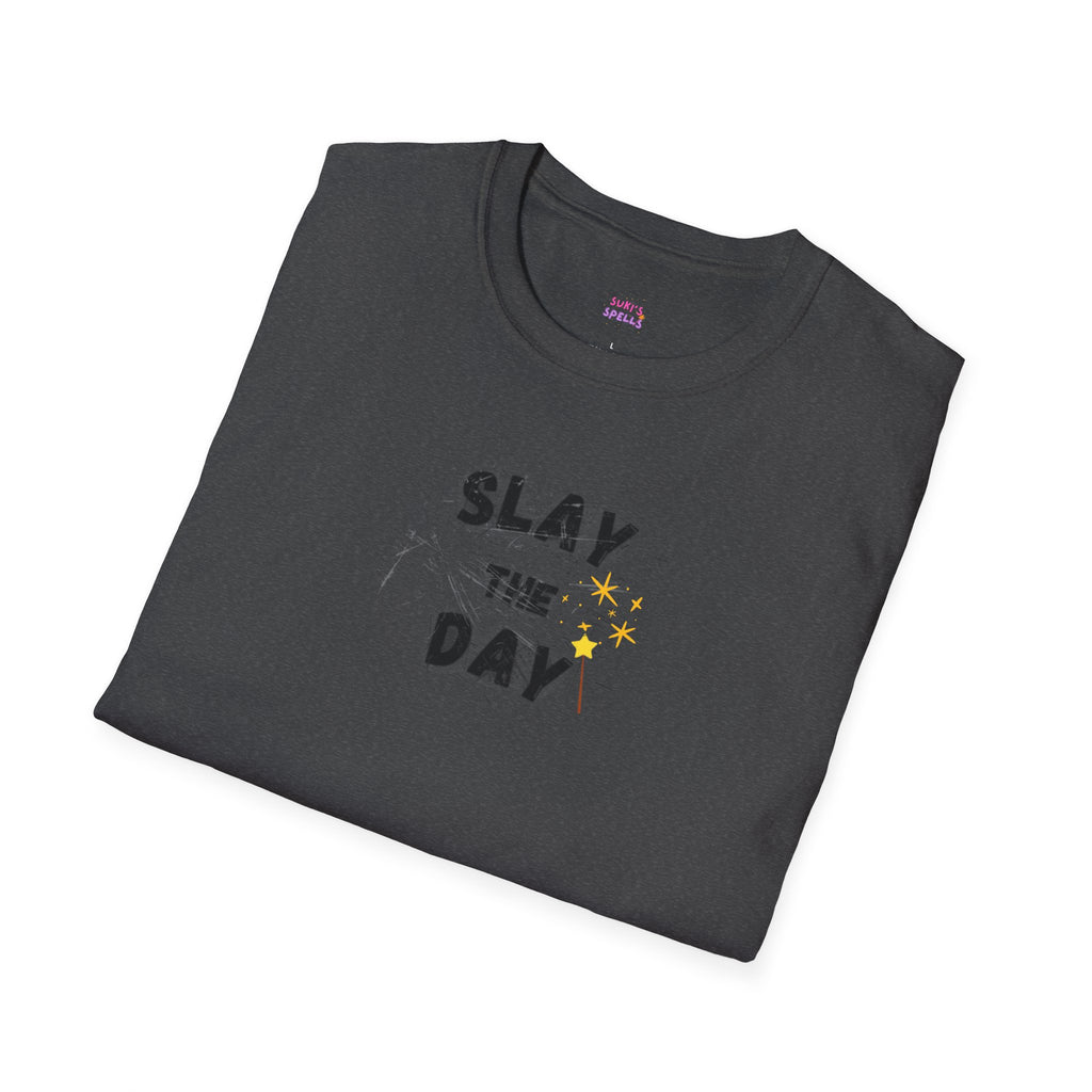 Slay The Day Tee - Unisex Softstyle T-Shirt, Everyday Wear, Fitness Apparel, Inspirational Quotes Shirt