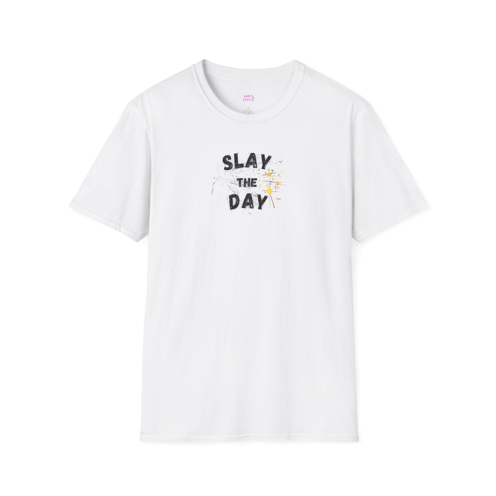 Slay The Day Tee - Unisex Softstyle T-Shirt, Everyday Wear, Fitness Apparel, Inspirational Quotes Shirt